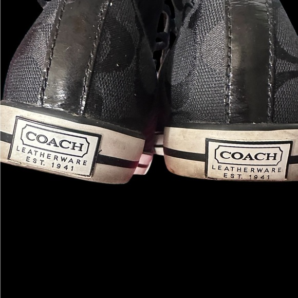 Coach Black and White High-Top Sneakers - Picture 4 of 8